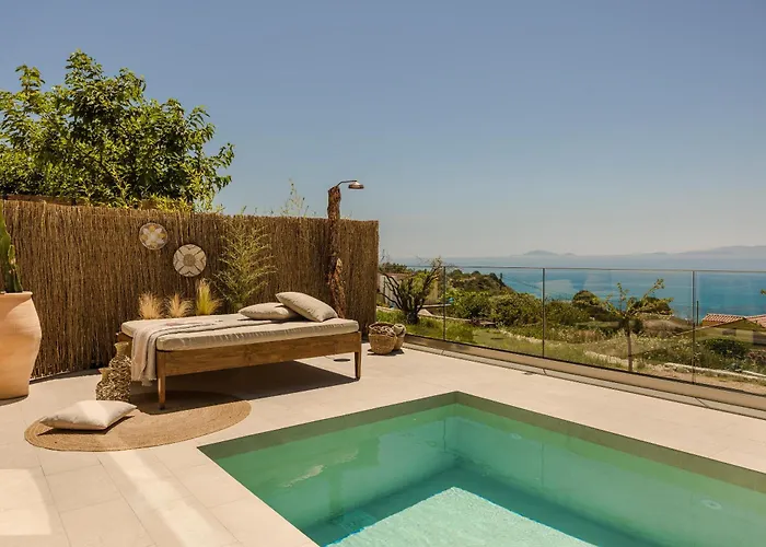 Hilaritas Sea View In Kefalonia With Private Pool And Jacuzzi